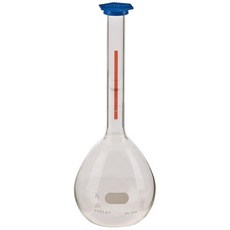폴리에틸렌 스냅캡 5600-1L싱글이 포함된 PYREX 1L 클래스 A 평생 적색 체적 플라스크