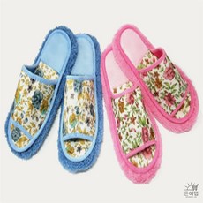 [온비랩] 극세사 청소슬리퍼 청소신발 발걸레, 청소슬리퍼 블루, 1