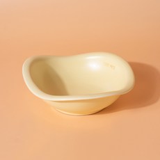 陶瓷寵物碗 狗碗 貓碗 寵物糧碗 水碗 防黑下巴, 1個, 豆莢碗 （啞光）（淺黃色）