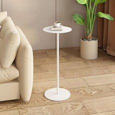 초미니 티테이블 철제 사이드 테이블 침대 소파 협탁 화이트, 화이트 중앙 지름20cm 높이58cm