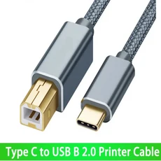 3M TypeC-Usb 2.0 정사각형 포트 프린터 케이블 유형 C 어댑터-Canon HP 코드 스캐너 USB, 01 grey, 02 0.5m