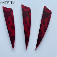 모든 나무 탄소 화살 샤프트 깃털 Fletching DIY 양궁 액세서리 3 인치 쉴드 터키 24 개, 03 빨간, 1개