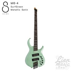 Sire Marcus Miller M6 梣木/桃花心木 4弦 無頭貝斯 BASS 無頭琴 M6-4 立恩樂器, 1個, 4弦 衝浪綠