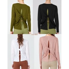 Juan瑜珈 燒花後交叉長袖背心 運動健身罩衫 透氣舒適多功能穿搭