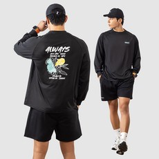 남자 루즈핏 래쉬가드 상의 + 보드숏 반바지 하의 수영복 비치웨어 세트