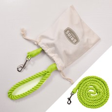 12mm 순면 리드줄 애견 강아지 로프 소형견 중형견 대형견 목줄, 1개, 옐로우그린