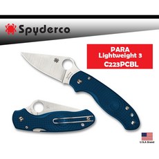 Spyderco美國蜘蛛PARA 3 Lightweigh折刀SPY27粉末鋼FRN握柄【SPC223PCBL】, 1個