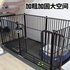 狗圍欄寵物狗狗柵欄護欄小中型大型犬室內防越獄室外圍欄式狗籠子, 升級全方管款黑色,2XL6片【180*90*100】, 1個