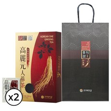 고려원인삼 국산 인삼차 100T 2개 + 쇼핑백 2개 세트