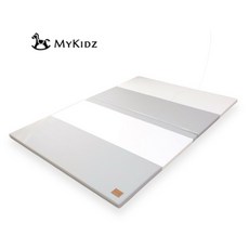 MyKidz 升級版遊戲墊 台灣檢驗合格 無縫五折墊 130*150cm 灰白色