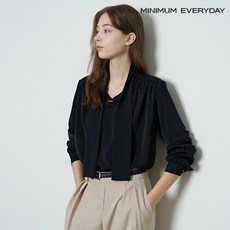 [백화점 홈쇼핑 정품] 미니멈 [미니멈 에브리데이]금장 포인트 타이 긴팔 블라우스 (EB3BA037D)