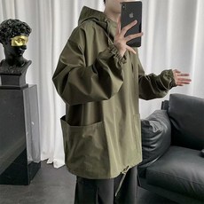 男士韓版寬鬆連帽衛衣 春秋潮流工裝外套 學生帥氣休閒上衣