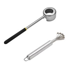 開椰子神器椰子開殼器，商用家用椰青開椰器，輕鬆挖肉打孔, 椰子開殼器+刮肉器, 1個