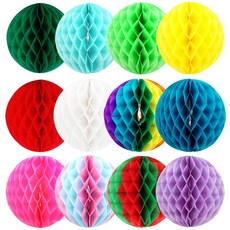 허니콤볼 25cm 종이 페이퍼 벌룬 모빌 생일 축하 파티 행사 기념일 포토존 장식 데코 소품 용품, 화이트