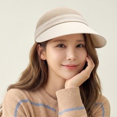 하루앤 여성용 파크 골프 모자 와이드챙 메쉬 보닛햇 햇빛가리개 여행 나들이 썬캡모자, 1개, 아이보리