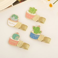 Super歐爸 桌面綠洲多肉植物金屬筆夾 小物 票據夾 手帳夾 筆記本夾 畢業季 金屬書籤 背包裝飾 畢業送禮, 1個, 隨機不挑款