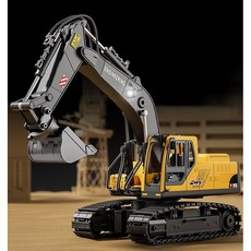 RC굴삭기 포크레인 대형 중장비 무선 조종 입문용 유압 원격제어 건설, 1개, 굴삭기 +버킷 배터리 1개