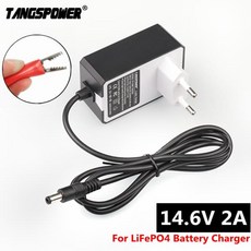 12V LiFePO4 배터리 충전기 플러그 용 14.6V 2A 악어 클립이있는 DC 5.5mm 2.1mm 커넥터, 02 US, 1개