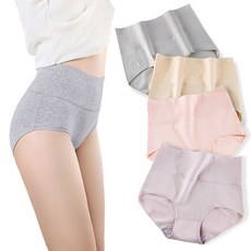 센스베이직 40수 편한 하이웨스트 복부 똥배 여성 면팬티 4종세트