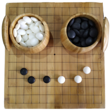 兒童圍棋楠竹套組 13路棋盤, 雲子(黑白各90顆)+棋罐