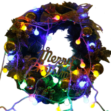 辰旭照明 聖誕燈燈串 圓球燈星星燈 五角星燈 造型燈防水露營燈 聖誕燈背景燈氣氛燈裝飾燈 燈串 燈條, 圓球燈串,彩色, 1件