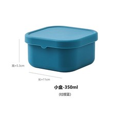 森林優選 食品級矽膠 便當盒 折疊碗, 1個, 350ml 吐綬藍餐盒