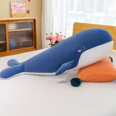 엘에이스 고래 바디필로우 모찌인형 꿀잠베게 롱쿠션 120cm, 블루