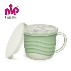 【NIP】德國製環保系列二合一點心盒-綠/藍/粉，寶寶外出點心收納，雙層設計保鮮防漏，多色可選, 綠, 1個