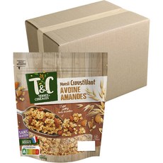 燕麥杏仁穀物脆片, 3包, 500g