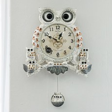 로얄타임 드롭 로얄 부엉이 추 벽시계, 은색