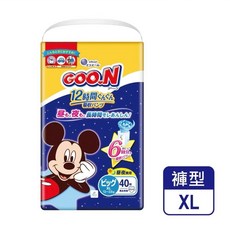 日本大王 GOO.N 日本大王12小時超吸收褲型 XL40片 XXL30片 輕巧褲, 1個, 日本大王12小時超吸收 褲型 XL40片