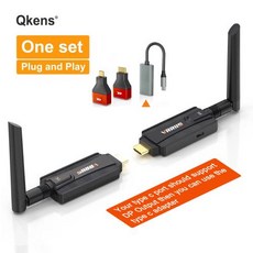 무선HDMI송수신기 5G 200M 송신기 및 수신기 노트북 PC TV 회의 프로젝션 오디오 비디오 디스플레이 어댑터 Wifi 인터넷 필요 없음, 1)1 TX 1 RX Type C