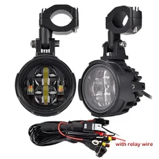 범용 오토바이 LED 안개등 운전등 E24 승인 방수 야마하 MT07 CRF1000L 아프리카 트윈용, 02 A SET