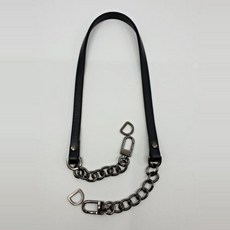 A7008흑니켈- 가죽가방끈, 블랙, 1개