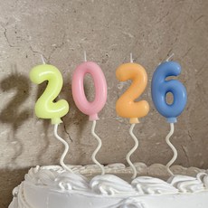 파티굿즈 크리스마스초 신년 파티초 산타 트리 숫자초, 1개, H파스텔숫자초