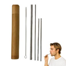 보컬 트레이닝 키트용 노래 빨대 빨대 세트 - 음성 4개(2x5인치 x 3mm 1x7인치 6mm 6mm) 클리닝 브러시 및 대나무 휴대용 튜브 포함 노래를 위한 트레이너, 보컬 트레이닝 키트용 노래 빨대, 빨대 세트 - 음성