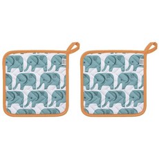 나우디자인 베이직 팟홀더 오븐장갑, 2개, Edgar Elephant