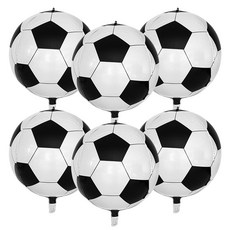 4D 축구공 포일 풍선 축구 테마 파티 용품 소년 스포츠 생일 장식 22 인치 헬륨 글로보, 22inch, 6pcs