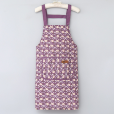 防油印花圍裙 無袖家務圍腰, 紫色