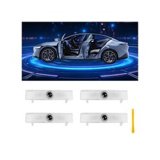 자동차 도어 조명 로고 프로젝터 퍼들 라이트 SRX XTS ATS XT4 XT5 XT6 CT6 액세서리와 호환 변색 없는 4K-HD 환영 조명4팩 듀얼 플러그 187900, 4, NI-ISS-AN 스타일