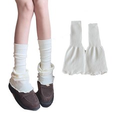 AWOCAN 여성용 레그 워머 니트 소프트 레그워머 얇은 자외선 차단 댄스 요가 발레 양말 회색. 미디움 136833, 화이트