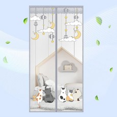 모기장 현관 방충망 자석 출입문 베란다 방충문, 대 100 X 210