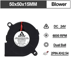 Gdstime 듀얼 볼 30mm 40mm 50mm 24V 브러시리스 터보 팬 3D 프린터 부품 냉각 DC 블로워 3010 4010 4020 5, 11 5015 Blower 24V