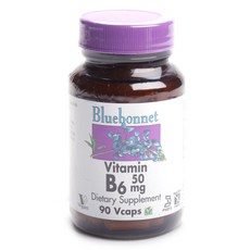 Bluebonnet 維他命B6素食膠囊 50mg, 1個, 90 件