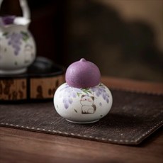 紫藤樹下小貓咪葫蘆茶葉罐, 1個