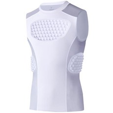 Youper 청소년 야구 패딩 가슴 보호대 셔츠 축구 소프트볼 및 라크로스용 리브 하트 흉골 화이트/그레이 미디엄 110833