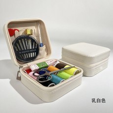 針綫套盒傢用針綫手縫綫縫補工具學生宿捨小型便攜式收納百寶盒子熱賣中, 1個, 白色空盒不含工具,9.6*9.6*5釐米。