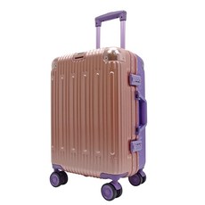 BATOLON寶龍 20吋時尚雙色PC鋁框硬殼箱 粉紫