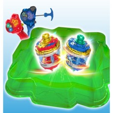 듀얼블레이드 배틀 팽이장난감 대형 팽이판, 팽이 2개+대형경기장, 1개