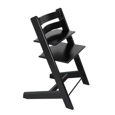 트리트랩 성장의자 높이조절 식탁의자 원목 공부의자 안전가드 포함, 블랙